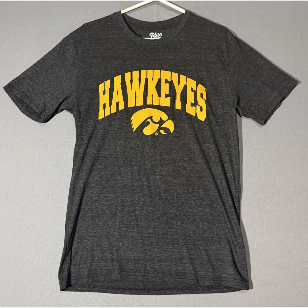 Blue 84 Mens Iowa Hawkeyes Tri-Blend T-Shirt Heather Gray Small